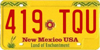 NM license plate 419TQU