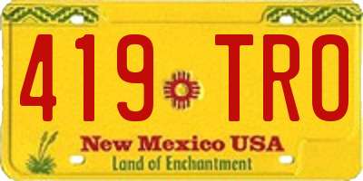 NM license plate 419TRO