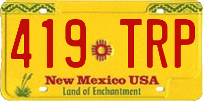 NM license plate 419TRP