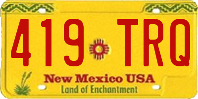 NM license plate 419TRQ