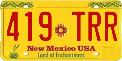 NM license plate 419TRR