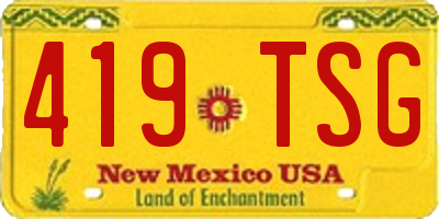 NM license plate 419TSG