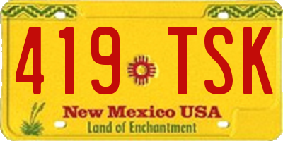 NM license plate 419TSK