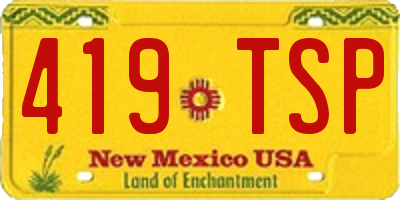 NM license plate 419TSP