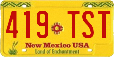NM license plate 419TST