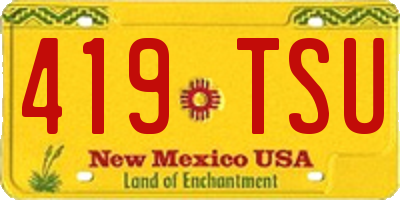 NM license plate 419TSU