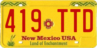 NM license plate 419TTD