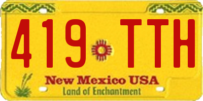 NM license plate 419TTH