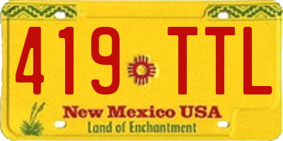 NM license plate 419TTL