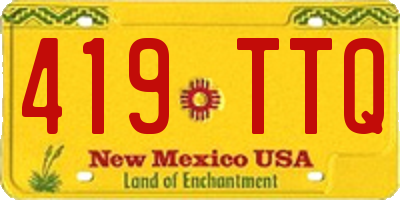 NM license plate 419TTQ