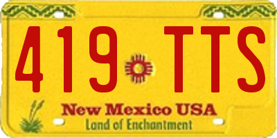 NM license plate 419TTS