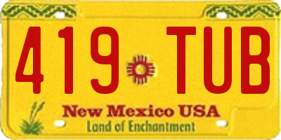 NM license plate 419TUB