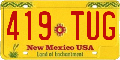NM license plate 419TUG
