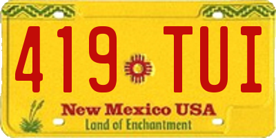NM license plate 419TUI
