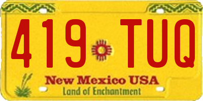 NM license plate 419TUQ