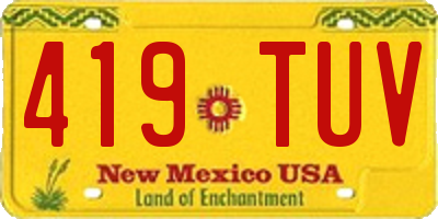 NM license plate 419TUV