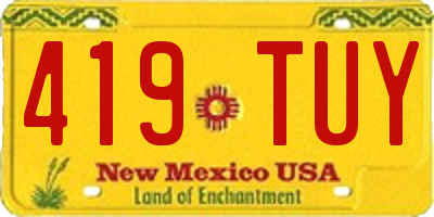 NM license plate 419TUY