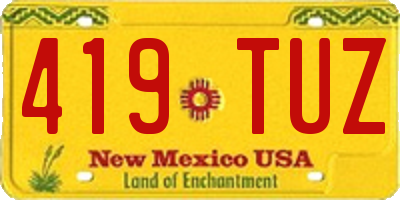 NM license plate 419TUZ