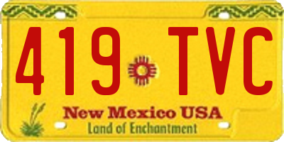 NM license plate 419TVC