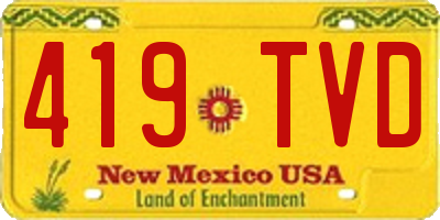 NM license plate 419TVD