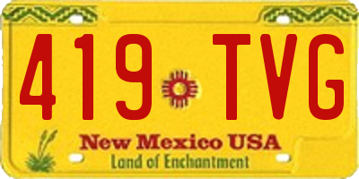 NM license plate 419TVG