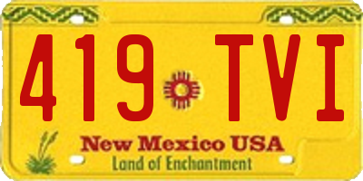 NM license plate 419TVI