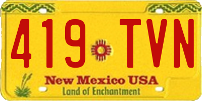 NM license plate 419TVN