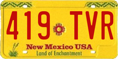 NM license plate 419TVR
