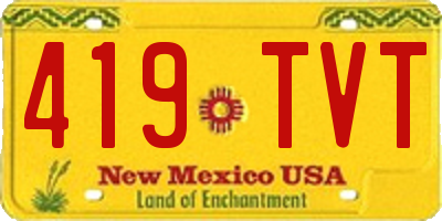 NM license plate 419TVT