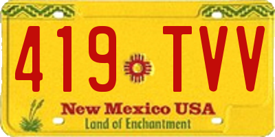 NM license plate 419TVV