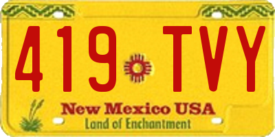 NM license plate 419TVY