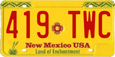 NM license plate 419TWC