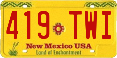 NM license plate 419TWI