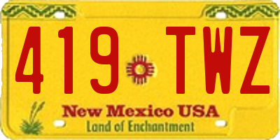 NM license plate 419TWZ