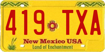 NM license plate 419TXA