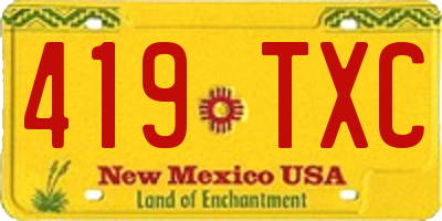 NM license plate 419TXC