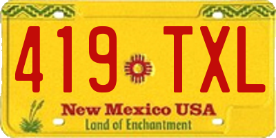 NM license plate 419TXL