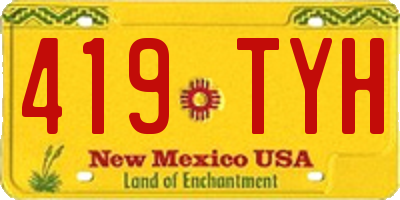 NM license plate 419TYH