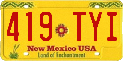 NM license plate 419TYI
