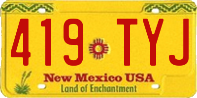 NM license plate 419TYJ