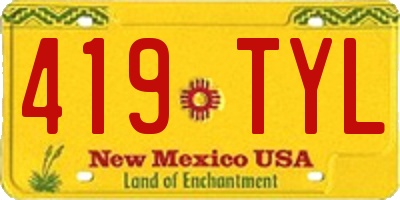 NM license plate 419TYL