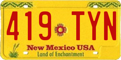NM license plate 419TYN