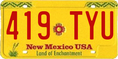 NM license plate 419TYU