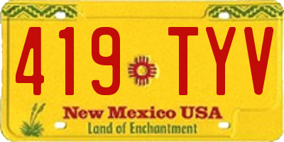 NM license plate 419TYV
