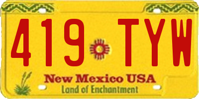 NM license plate 419TYW