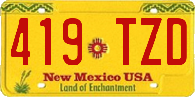 NM license plate 419TZD