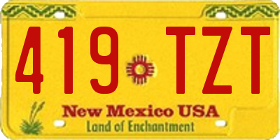 NM license plate 419TZT