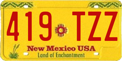 NM license plate 419TZZ