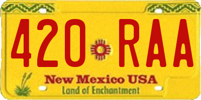 NM license plate 420RAA