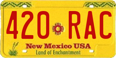 NM license plate 420RAC